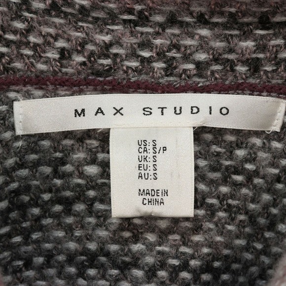 Max Studio Womens Turtleneck Sweater S Small Soft Stripe Gray Purple Variegated - Picture 8 of 9